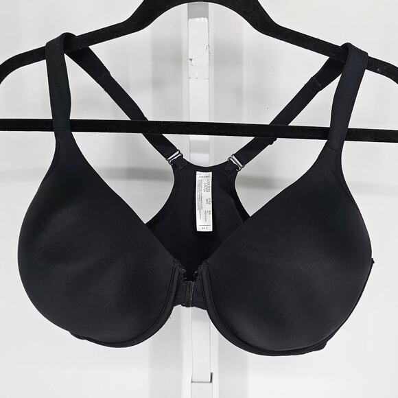 Leading Lady Womens Sz 44C Front Clasp T Shirt Bra Style 5415 Black - Picture 1 of 4